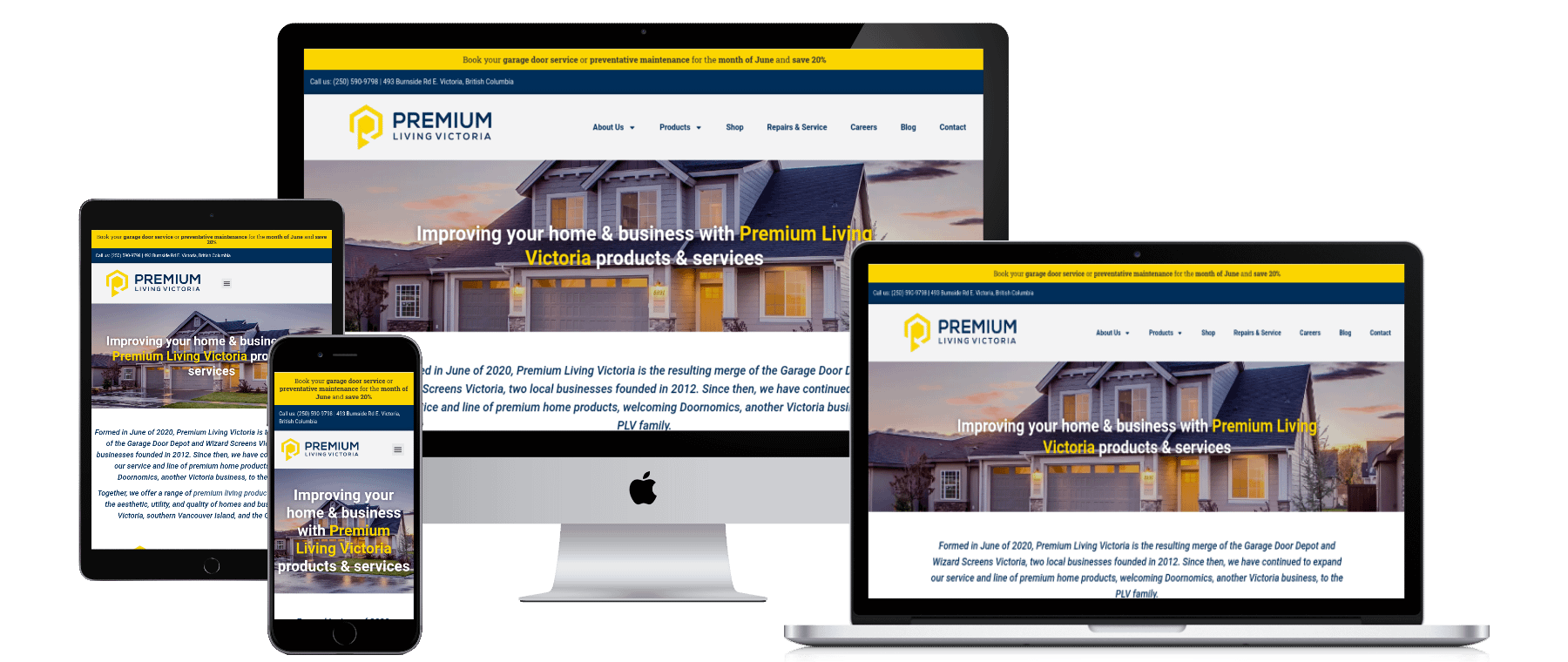 Premium Living Victoria website responsive website mockup