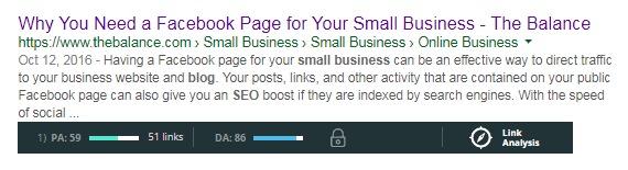 The page title reads: Why you need a Facebook Page for your small business by The Balance